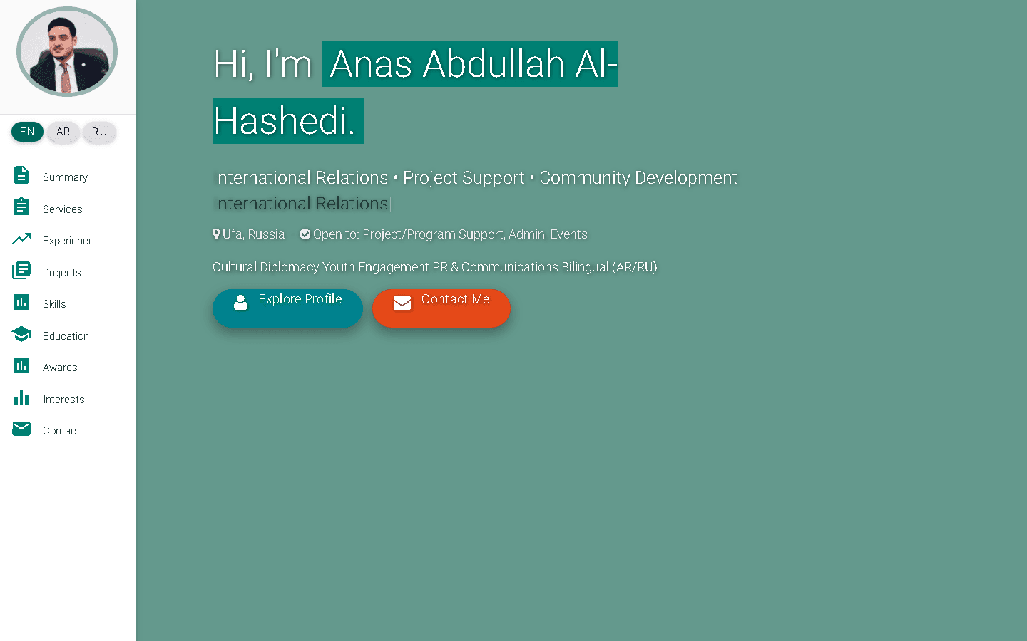 Live preview of Anas Portfolio