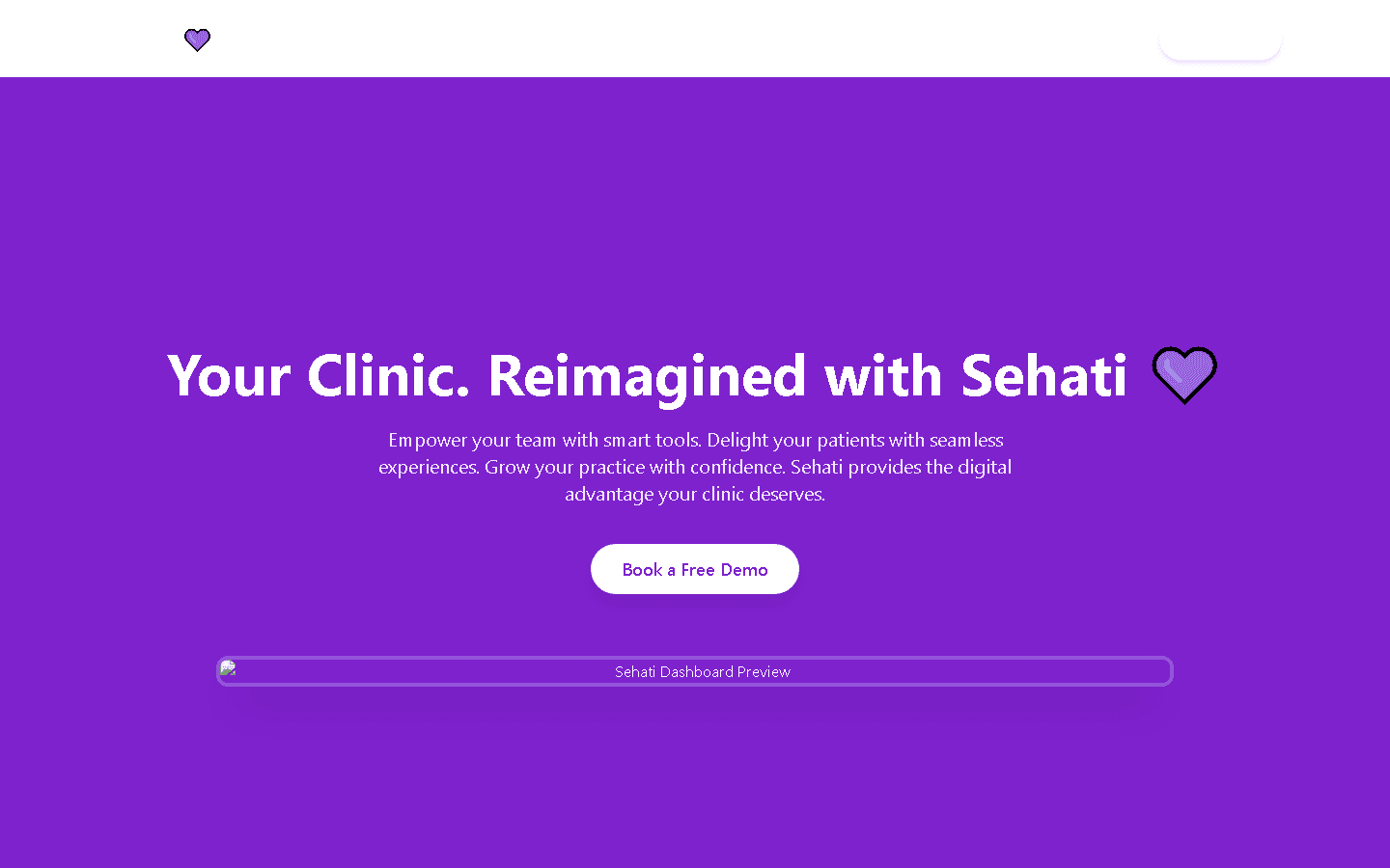 Live preview of Sehati Landing Client